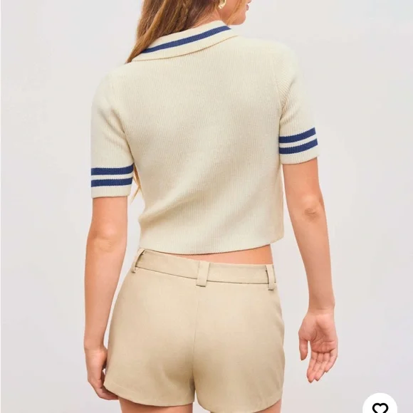 NWT - CIDER Knit Sweater Polo Collar with Buttons and Blue Stripes - XS - Picture 4 of 8